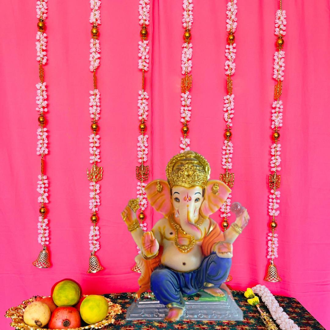 Jeevan Handicrafts Artificial mogra and gold ganesha sequence hangings