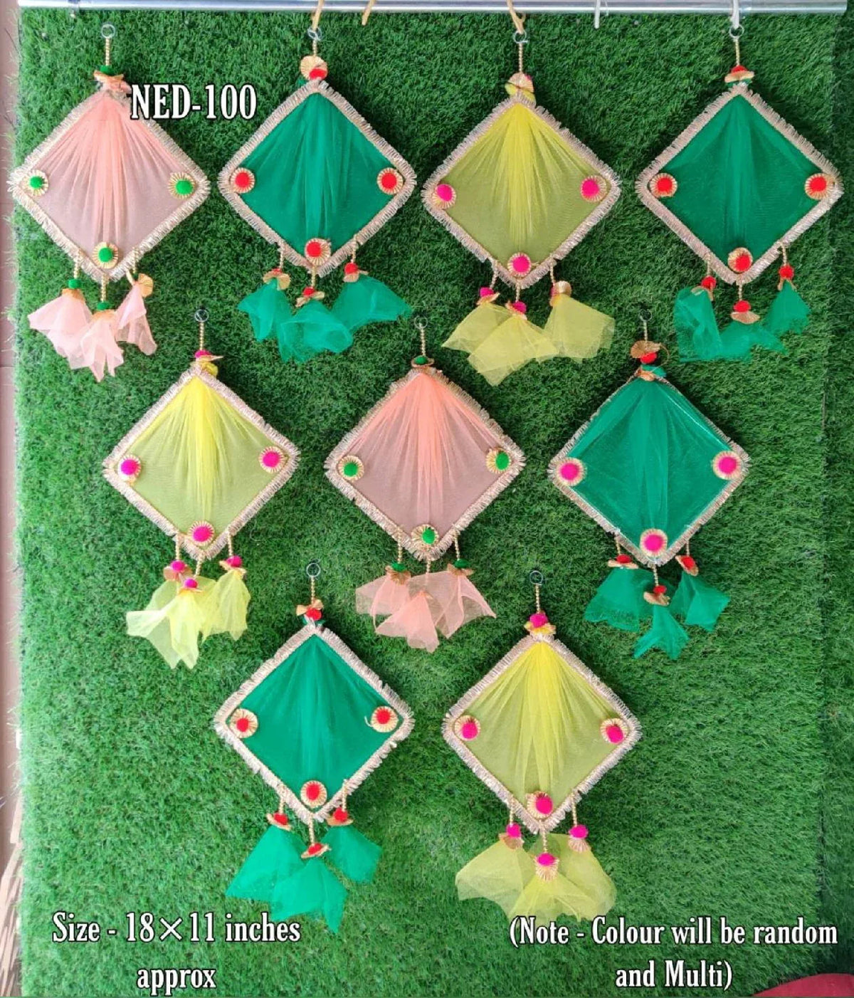 Jeevan Handicrafts Handmade Decorative Square Net Wall drops - ArtyCraftz.com