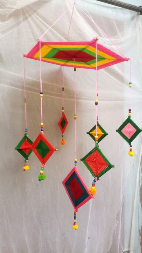 Jeevan Handicrafts Rajasthani Wollen Hanging Wall Hanging Decorative Showpiece - ArtyCraftz.com
