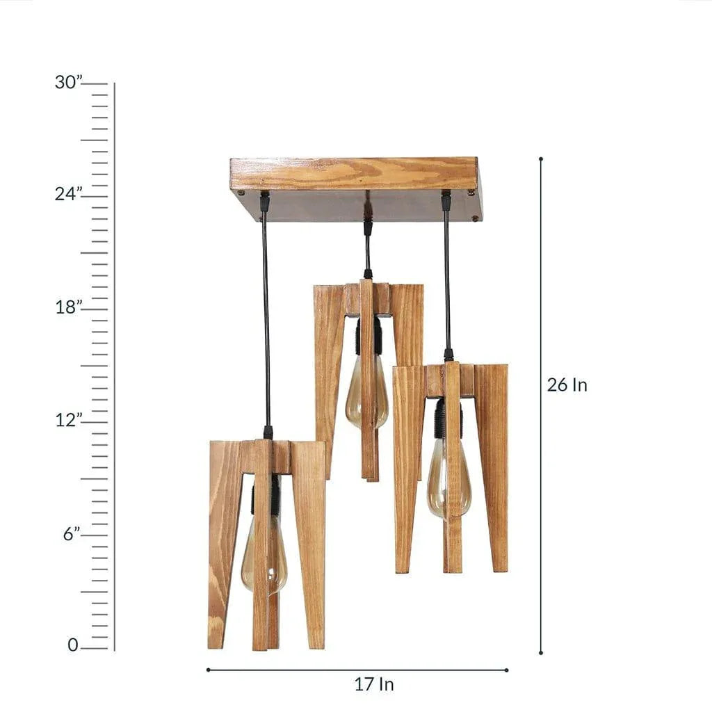 Wooden wind chime with dimensions