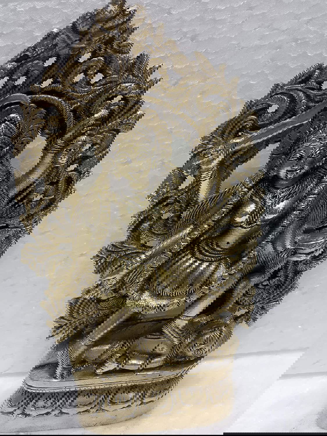 Brass Goddess Mahakai/Kali MATA Idol Statues with Shivji, Height 8 Inch - ArtyCraftz.com