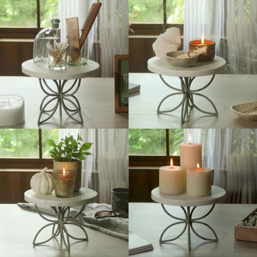 Kawaii Marble Cake Stand | Decorating Round Pizza Cake Stand| Fruit & Dessert Stand| Round Marble Cup Cake Table | Wooden Table Stand for Birthday & Anniversary | Cake Tools