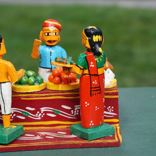 Charming Kondapalli Vegetable & Fruit Market Showpiece-ArtyCraftz.com