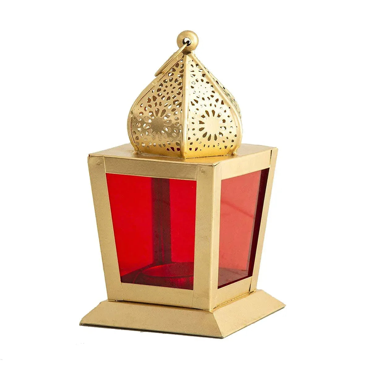 Antique Collection Decorative Blossom Square Hanging Lantern/Lamp with t-Light Candle-Pack of 1 (Red) - ArtyCraftz.com