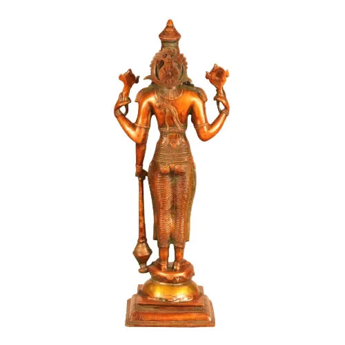 Large Brass Lord Vishnu Idol -ArtyCraftz.com