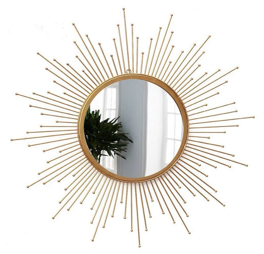 Large Gold Sunburst Wall Mirror-ArtyCraftz.com