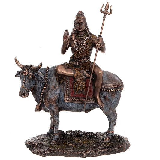 Lord Shiva on Nandi Statue Resin Mahadev Showpiece- ArtyCraftz.com