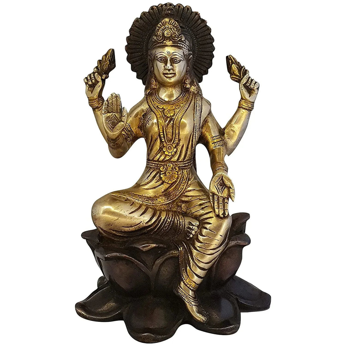 Laxmi on Lotus Idol for Home Puja Room Diwali Decor Pooja Mandir Decoration - ArtyCraftz.com