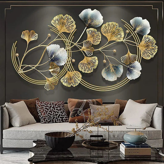 Gilded Ginkgo Symphony Iron Wall Art-ArtyCraftz.com