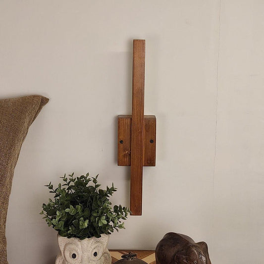 Lineo Brown Wooden LED Wall Lamp Holder