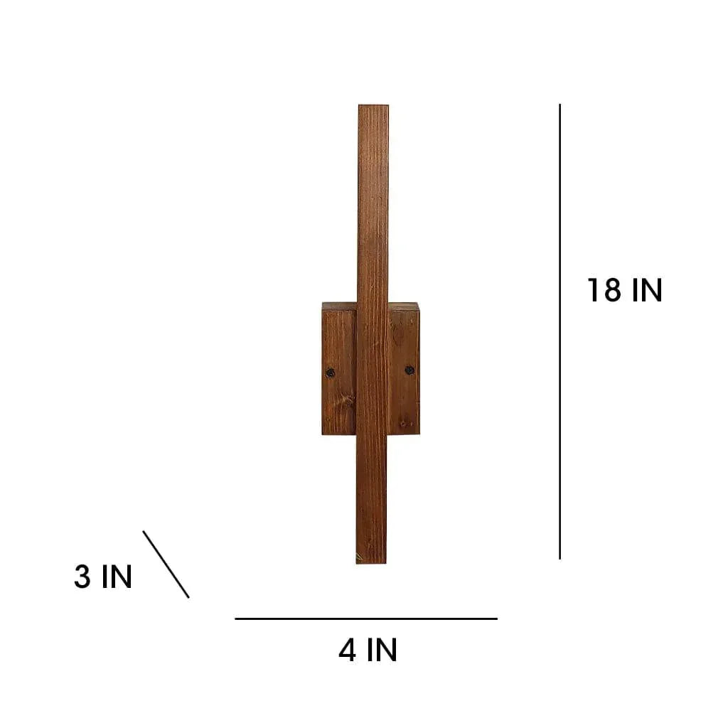 Lineo Brown Wooden LED Wall Lamp