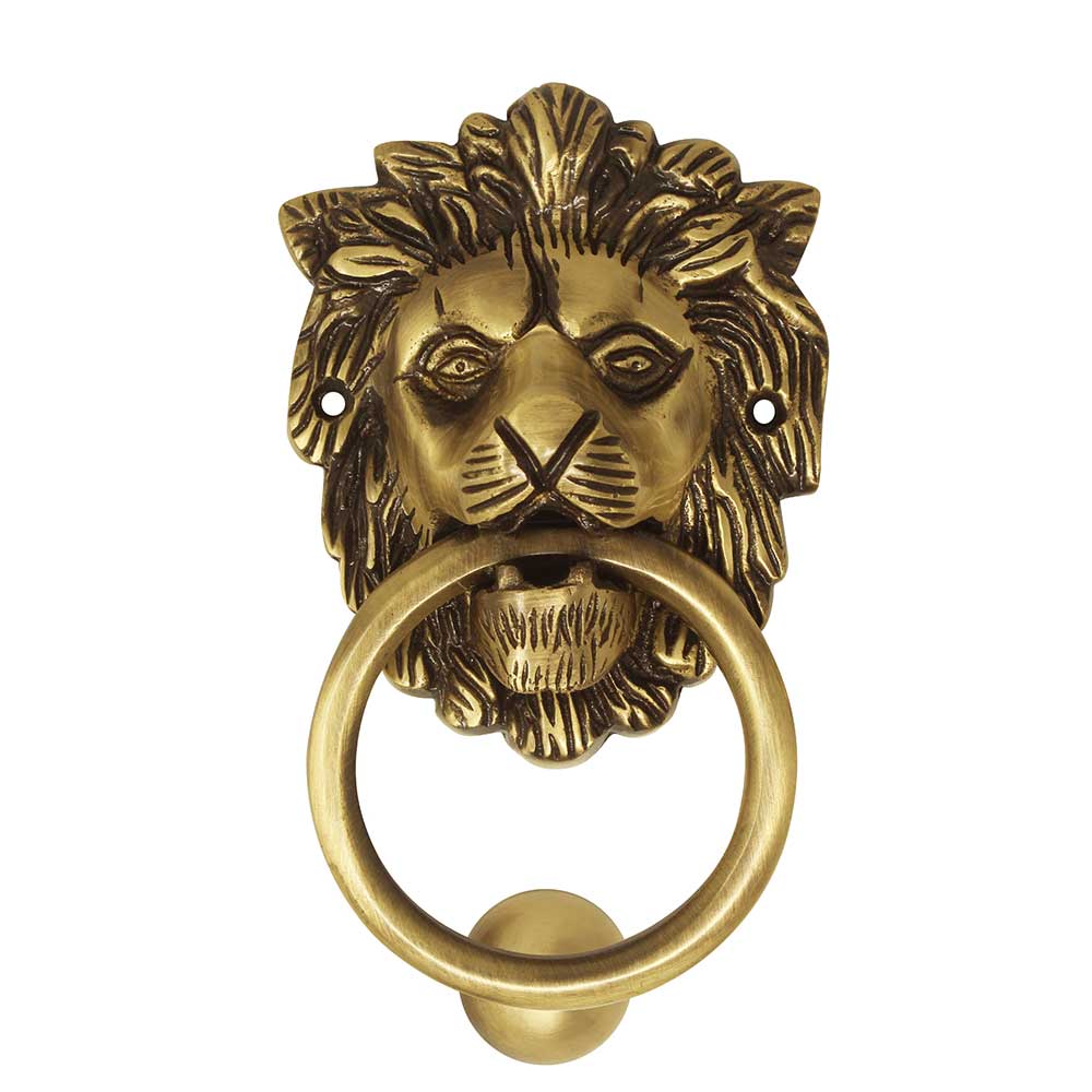 Lion Face Brass Door Knocker-ArtyCraftz.com