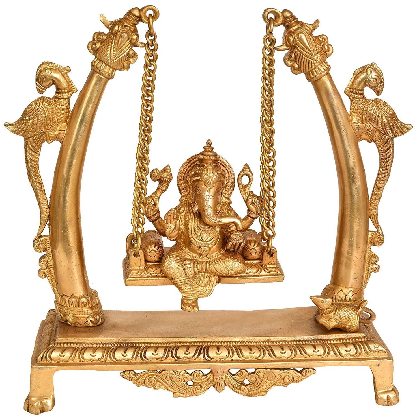Lord Ganesha Murti Idol Statue Swing - Brass Statue Height 10 inches - ArtyCraftz.com