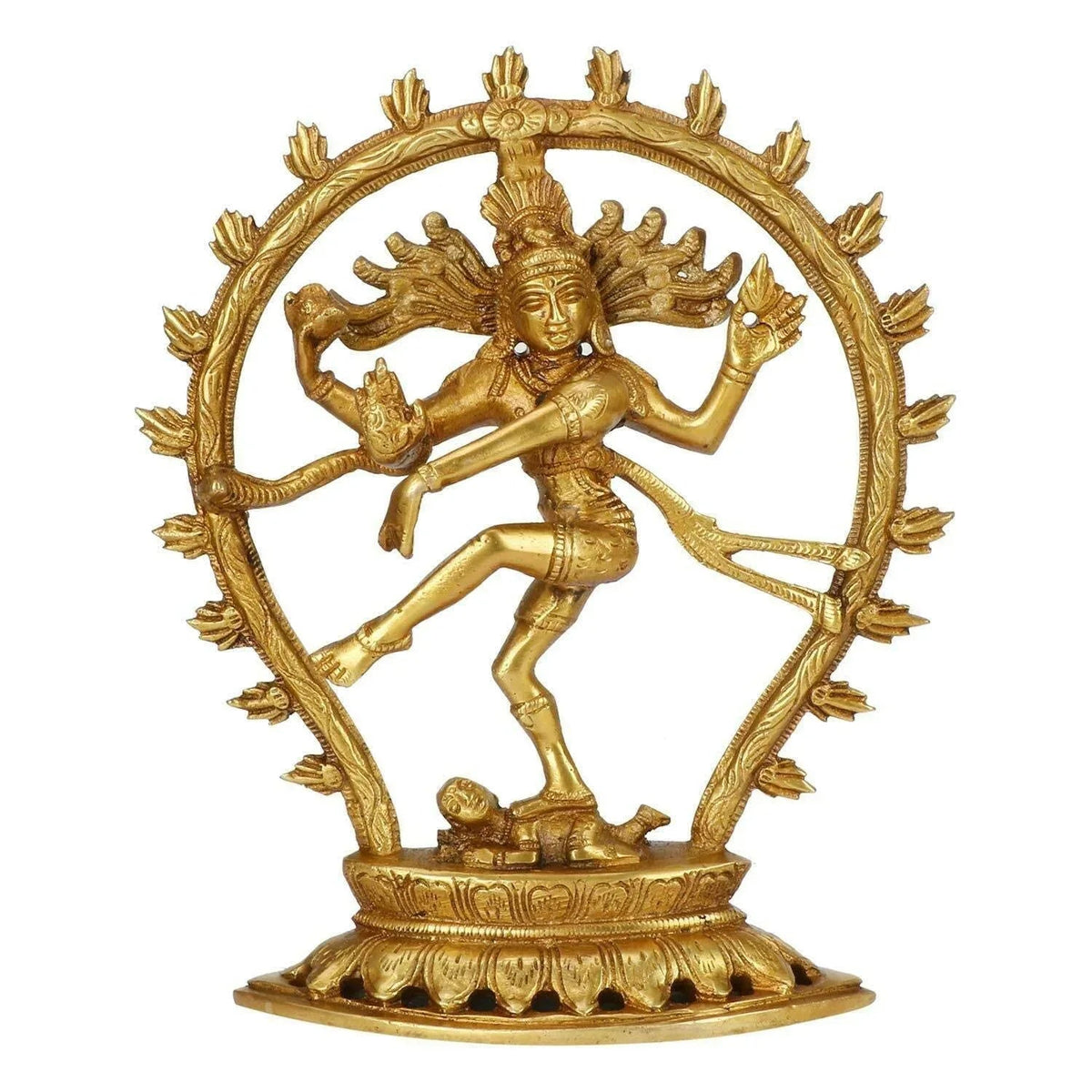 Pure Brass Lord Shiva Dancing 9 Inches Idol for Interiors-ArtyCraftz.com