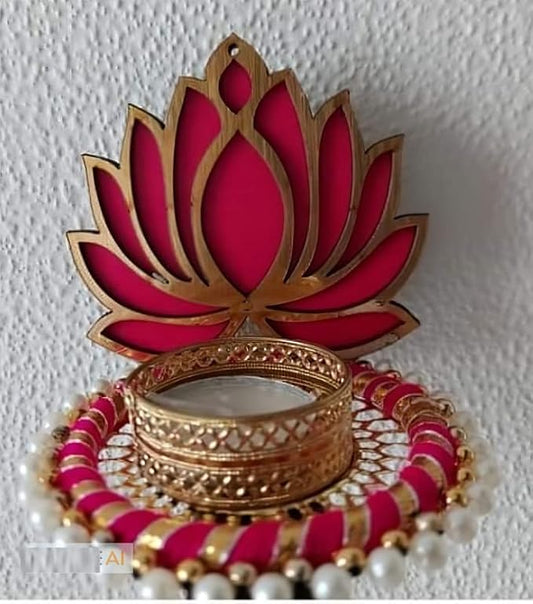 Lotus Rangoli Floor Tealight Candle Holder (Set of 5 pieces)