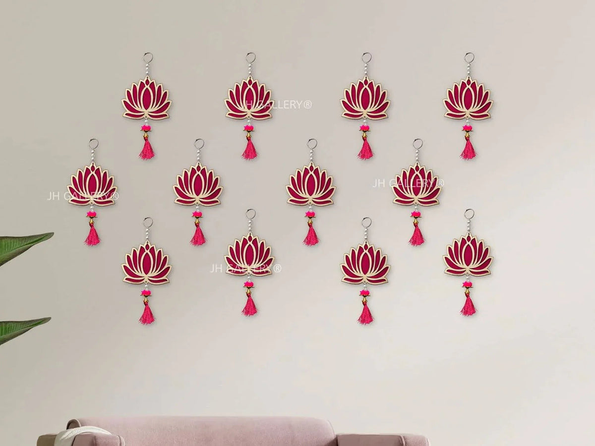 Lotus Wall Hangings for Temple Decor Home Decor (Pack of 12) - ArtyCraftz.com