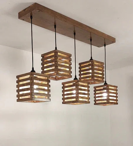 Lyon Brown 5 Series Hanging Lamp - ArtyCraftz.com