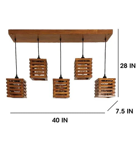 Lyon Brown 5 Series Hanging Lamp - ArtyCraftz.com