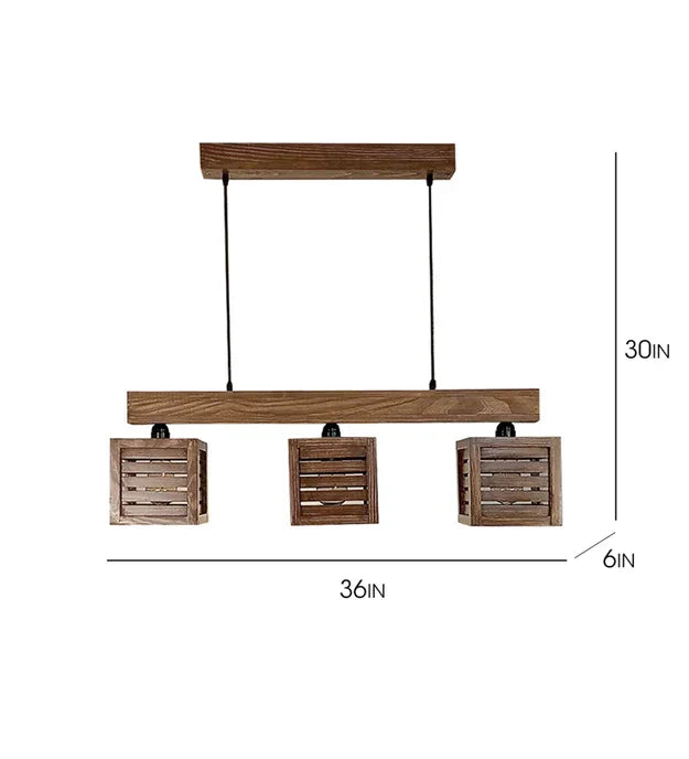 Lyon Brown Wooden Series Hanging Lamp - ArtyCraftz.com