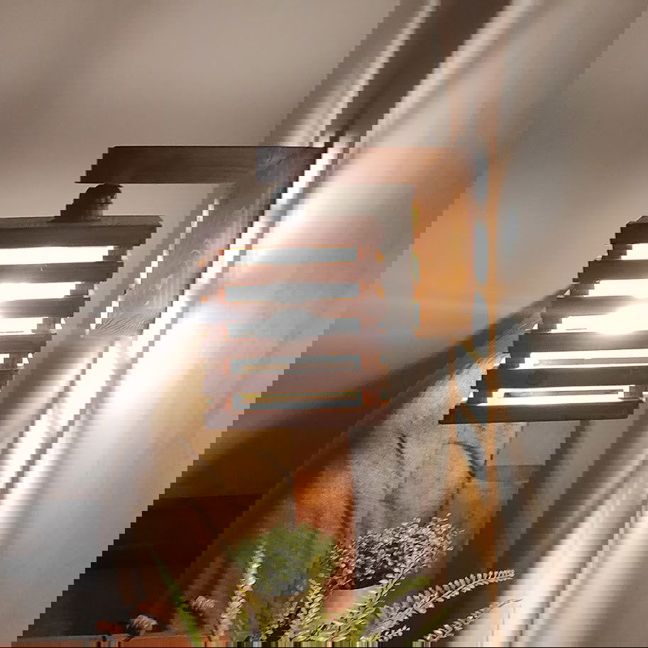 Lyon Brown Wooden Wall Light - ArtyCraftz.com