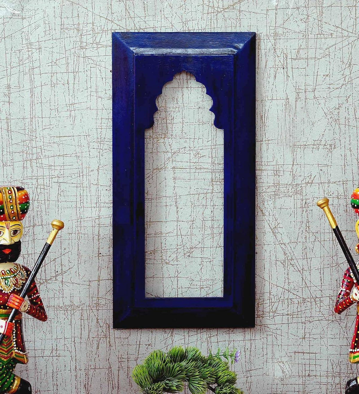 MDF Wall Hanging Carving Jharokha Frame in Blue Colour - ArtyCraftz.com