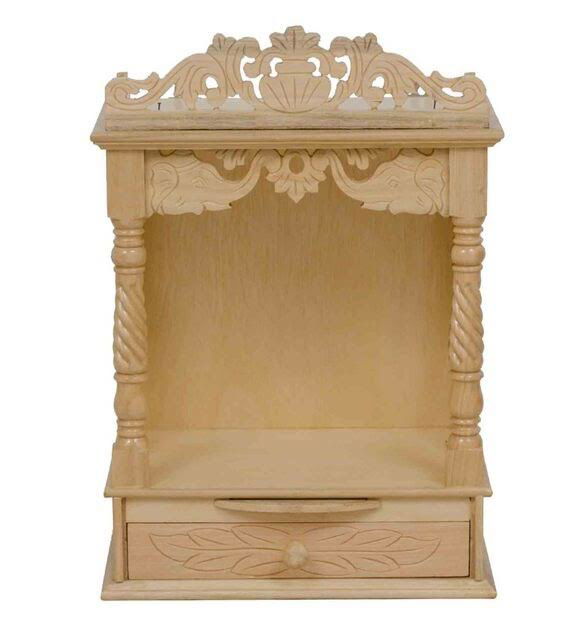 MDF & Wood Carved Wall Mounted Pooja Mandir for Home Mandir - ArtyCraftz.com
