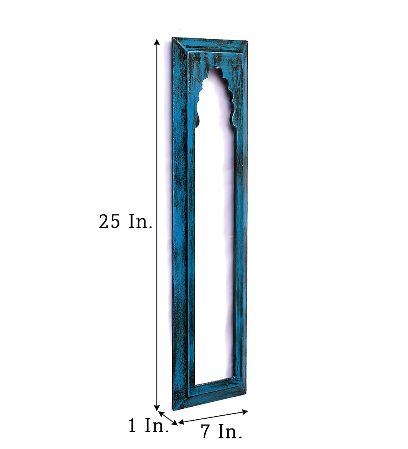 MDF Wood Craved Jharokha Frame in Light Blue Colour
