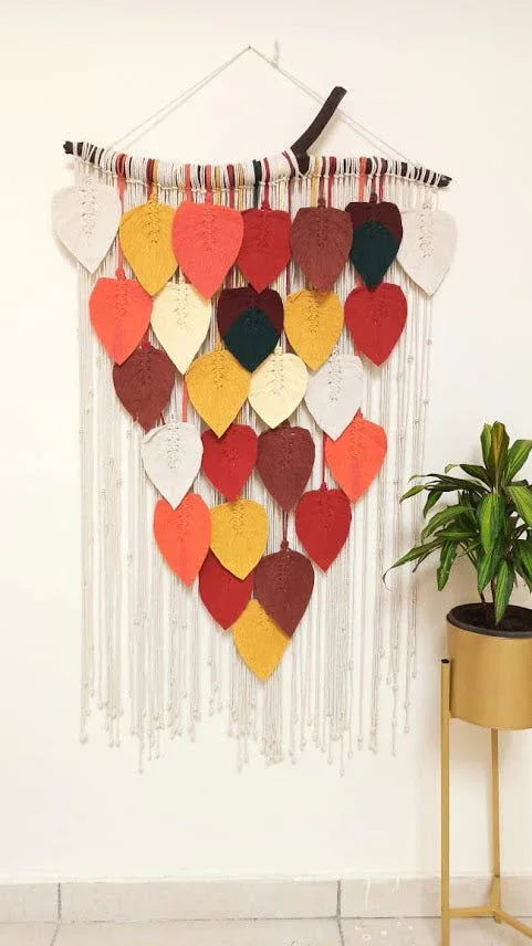 Boho Leaf Macrame Wall Hanging-ArtyCraftz.com