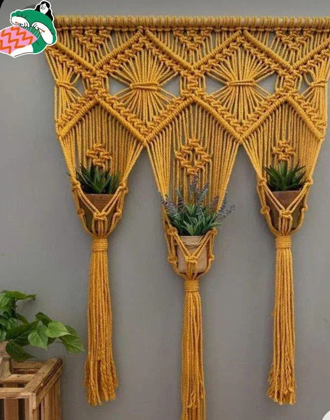 Boho Macrame Wall Hanging Planter- ArtyCraftz.com