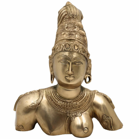 Magnificent Brass Ardhanarishwara Bust Idol-ArtyCraftz.com