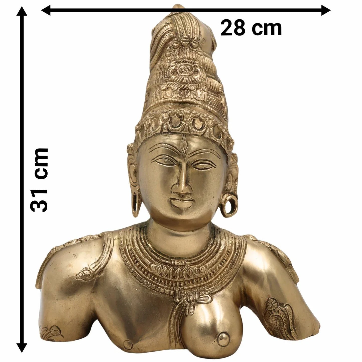 Magnificent Brass Ardhanarishwara Bust Idol-ArtyCraftz.com