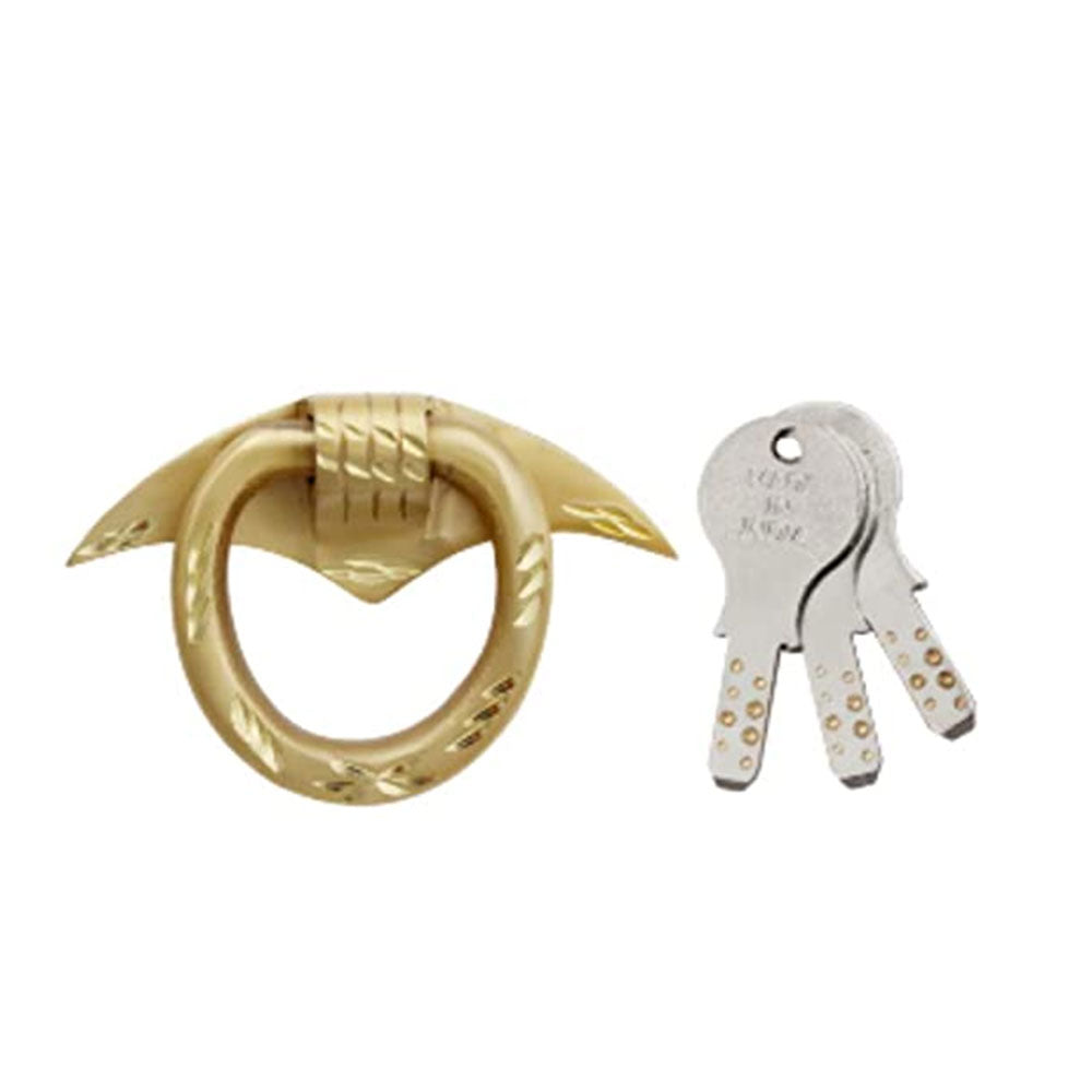 Manichitratazhu Brass Antique Design Traditional Door Aldrop with Keys-ArtyCraftz.com