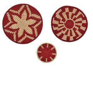 Handwoven Red Sabai Grass Wall Plate