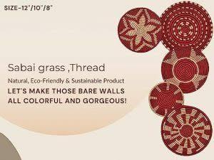 Handwoven Red Sabai Grass Wall Plate