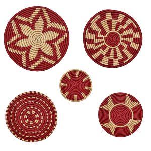 Handwoven Red Sabai Grass Wall Plate