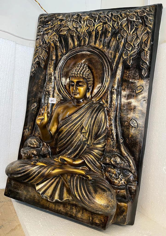 Meditating Buddha 3D Resin Wall Mural - ArtyCraftz.com