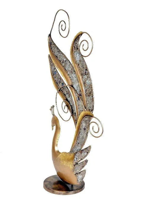 Metal Abstract Peacock Pair for Showpiece - ArtyCraftz.com