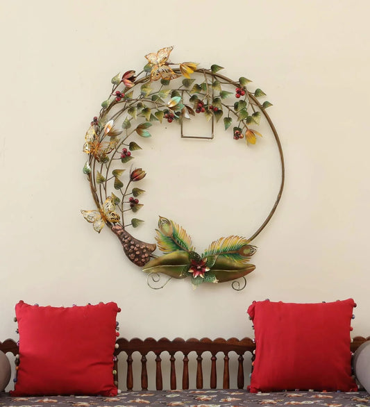 Handcrafted Floral Vine with Butterfly Wall Art-ArtyCraftz.com