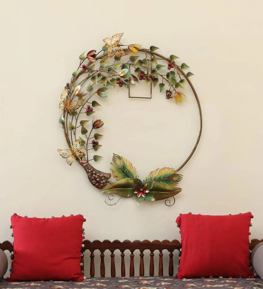 Handcrafted Floral Vine with Butterfly Wall Art-ArtyCraftz.com