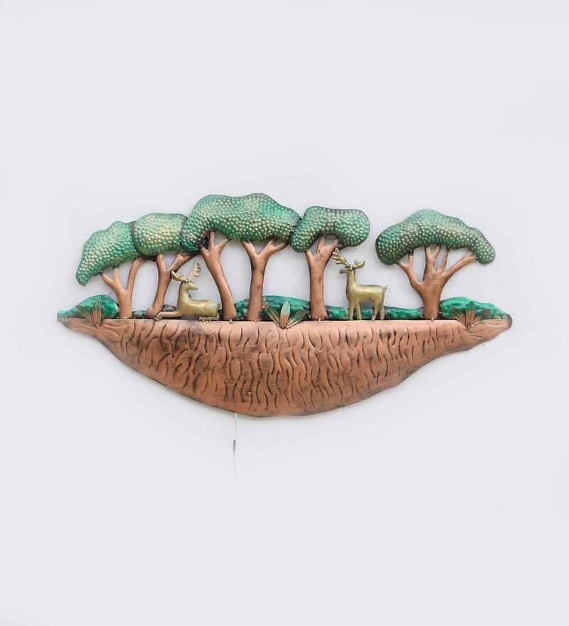 Metal Deers in Forest Wall Art-ArtyCraftz.com