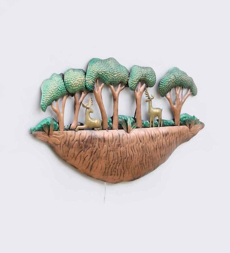 Metal Deers in Forest Wall Art-ArtyCraftz.com