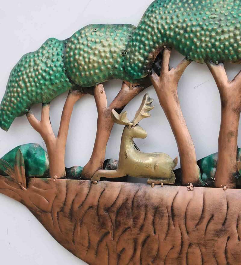 Metal Deers in Forest Wall Art-ArtyCraftz.com