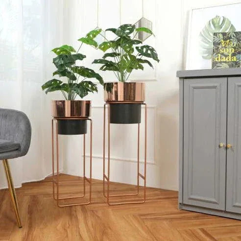Metal Iron Planter Set of 2 for Home Decor and Gifting - ArtyCraftz.com