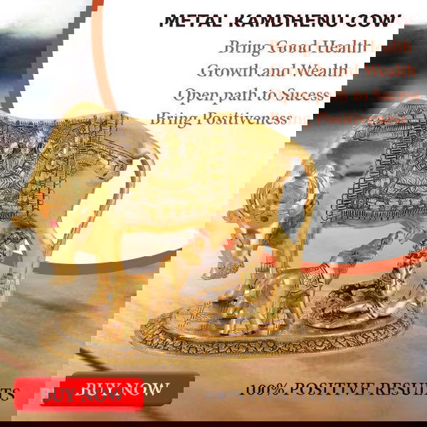 Metal Kamdhenu Cow and Calf Idol - ArtyCraftz.com