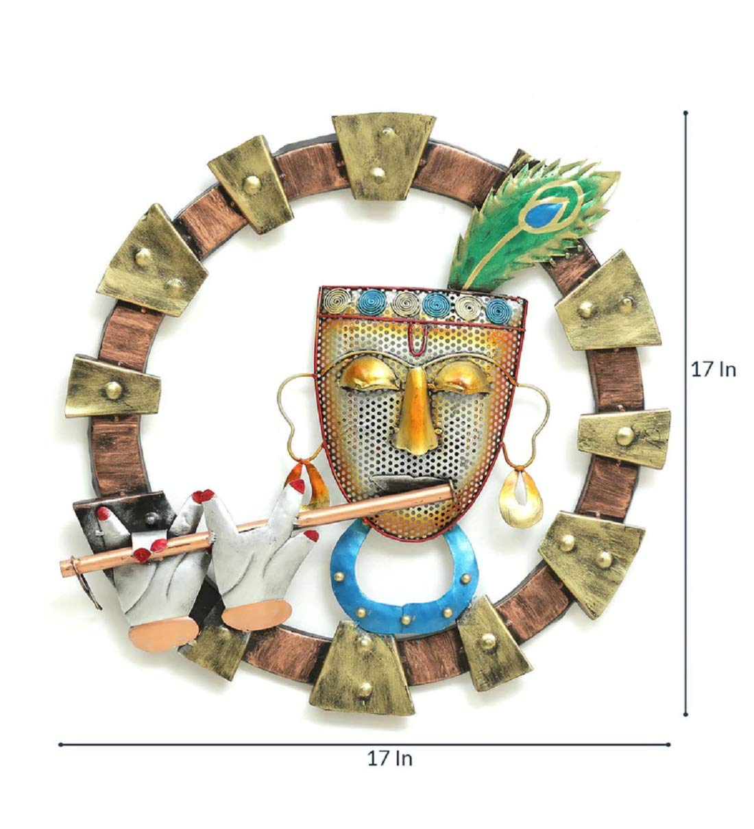 Metal Krishna With Flute LED Wall Art-ArtyCraftz.com