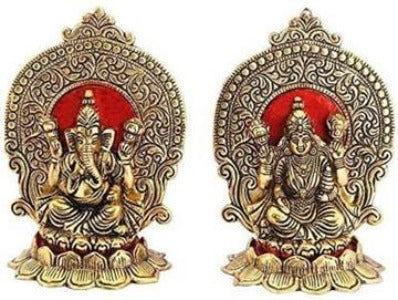 Metal Lakshmi Ganesha Idol - ArtyCraftz.com