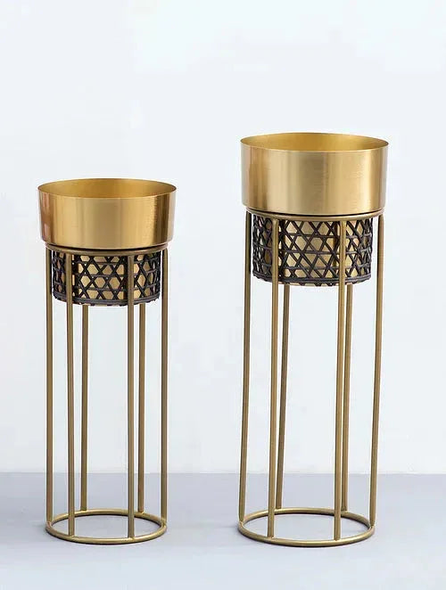 Metal Midas Gold Touch Plant Holder with Stand-ArtyCraftz.com