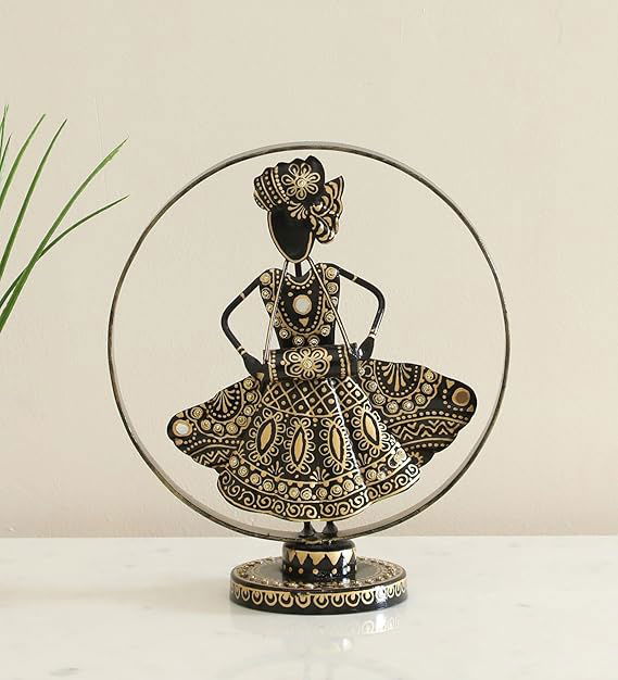 Metal Multicolour Anushree Dholak Doll Table Decor Figurine Showpiece Home Decor (9 x 11 inches) - ArtyCraftz.com