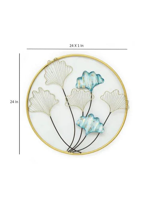 Metal Nora Ginko Leaf Wall Decor