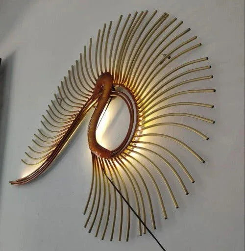 Metal Peacock With LED Wall Art